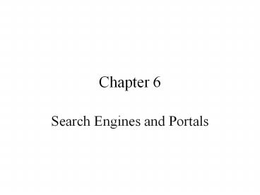 Search Engines and Portals