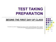 TEST TAKING PREPARATION