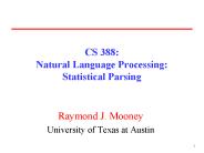 CS 388: Natural Language Processing: Statistical Parsing