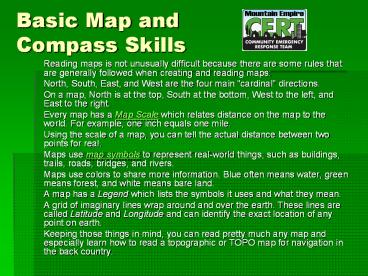 Basic Map and Compass Skills
