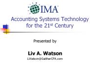 Accounting Systems Technology for the 21st Century