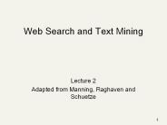 Web Search and Text Mining