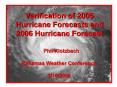 Verification of 2005 Hurricane Forecasts and 2006 Hurricane Forecast PowerPoint PPT Presentation
