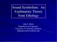 Sound Symbolism: An Explanatory Theory from Ethology PowerPoint PPT Presentation