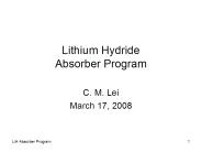 Lithium Hydride Absorber Program