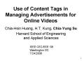 Use of Content Tags in Managing Advertisements for Online Videos PowerPoint PPT Presentation