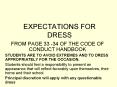 EXPECTATIONS FOR DRESS PowerPoint PPT Presentation