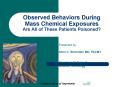 Observed Behaviors During Mass Chemical Exposures Are All of These Patients Poisoned PowerPoint PPT Presentation