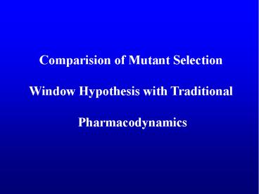 Comparision of Mutant Selection