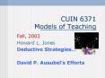CUIN 6371 Models of Teaching PowerPoint PPT Presentation