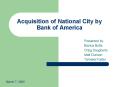 Acquisition of National City by Bank of America PowerPoint PPT Presentation