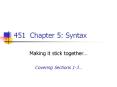 451 Chapter 5: Syntax PowerPoint PPT Presentation