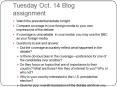 Tuesday Oct. 14 Blog assignment PowerPoint PPT Presentation