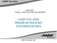 FOR ALL AARP TAX-AIDE VOLUNTEERS