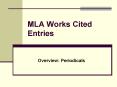 MLA Works Cited Entries PowerPoint PPT Presentation