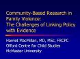 CommunityBased Research in Family Violence: The Challenges of Linking Policy with Evidence PowerPoint PPT Presentation