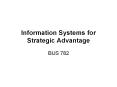 Information Systems for Strategic Advantage PowerPoint PPT Presentation