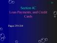 Section 4C Loan Payments, and Credit Cards PowerPoint PPT Presentation