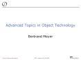 Advanced Topics in Object Technology PowerPoint PPT Presentation