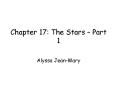 Chapter 17: The Stars Part 1 PowerPoint PPT Presentation