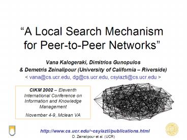 A Local Search Mechanism for PeertoPeer Networks