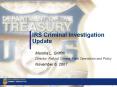 IRS Criminal Investigation Update PowerPoint PPT Presentation