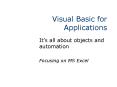 Visual Basic for Applications PowerPoint PPT Presentation