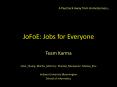 JoFoE: Jobs for Everyone PowerPoint PPT Presentation