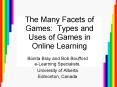 The Many Facets of Games: Types and Uses of Games in Online Learning PowerPoint PPT Presentation