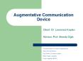 Augmentative Communication Device PowerPoint PPT Presentation