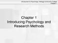 Chapter 1 Introducing Psychology and Research Methods PowerPoint PPT Presentation
