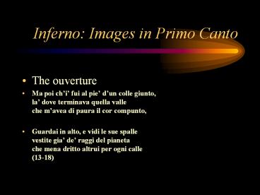 Inferno: Images in Primo Canto