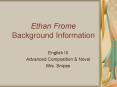 Ethan Frome Background Information PowerPoint PPT Presentation