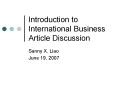 Introduction to International Business Article Discussion PowerPoint PPT Presentation
