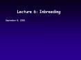 Lecture 6: Inbreeding PowerPoint PPT Presentation