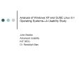 Analysis of Windows XP and SUSE Linux 9.1 Operating SystemsA Usability Study PowerPoint PPT Presentation