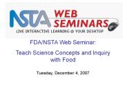 FDA/NSTA Web Seminar: