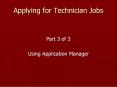 Applying for Technician Jobs PowerPoint PPT Presentation