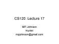 CS120: Lecture 17 PowerPoint PPT Presentation