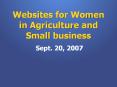 Websites for Women in Agriculture and Small business PowerPoint PPT Presentation