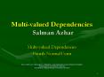 Multivalued Dependencies Salman Azhar PowerPoint PPT Presentation