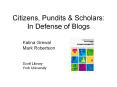 Citizens, Pundits PowerPoint PPT Presentation