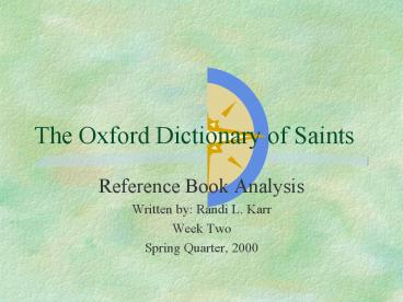 The Oxford Dictionary of Saints