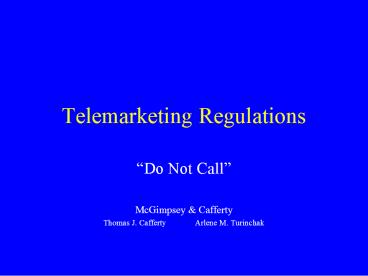Telemarketing Regulations