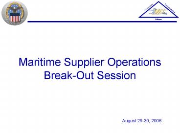 Maritime Supplier Operations