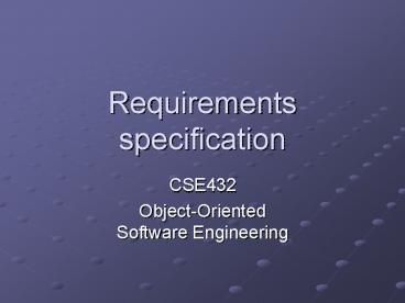 Requirements specification