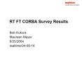 RT FT CORBA Survey Results PowerPoint PPT Presentation