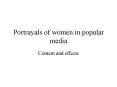 Portrayals of women in popular media PowerPoint PPT Presentation