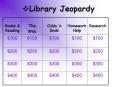 Library Jeopardy PowerPoint PPT Presentation