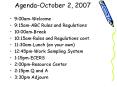 AgendaOctober 2, 2007 PowerPoint PPT Presentation
